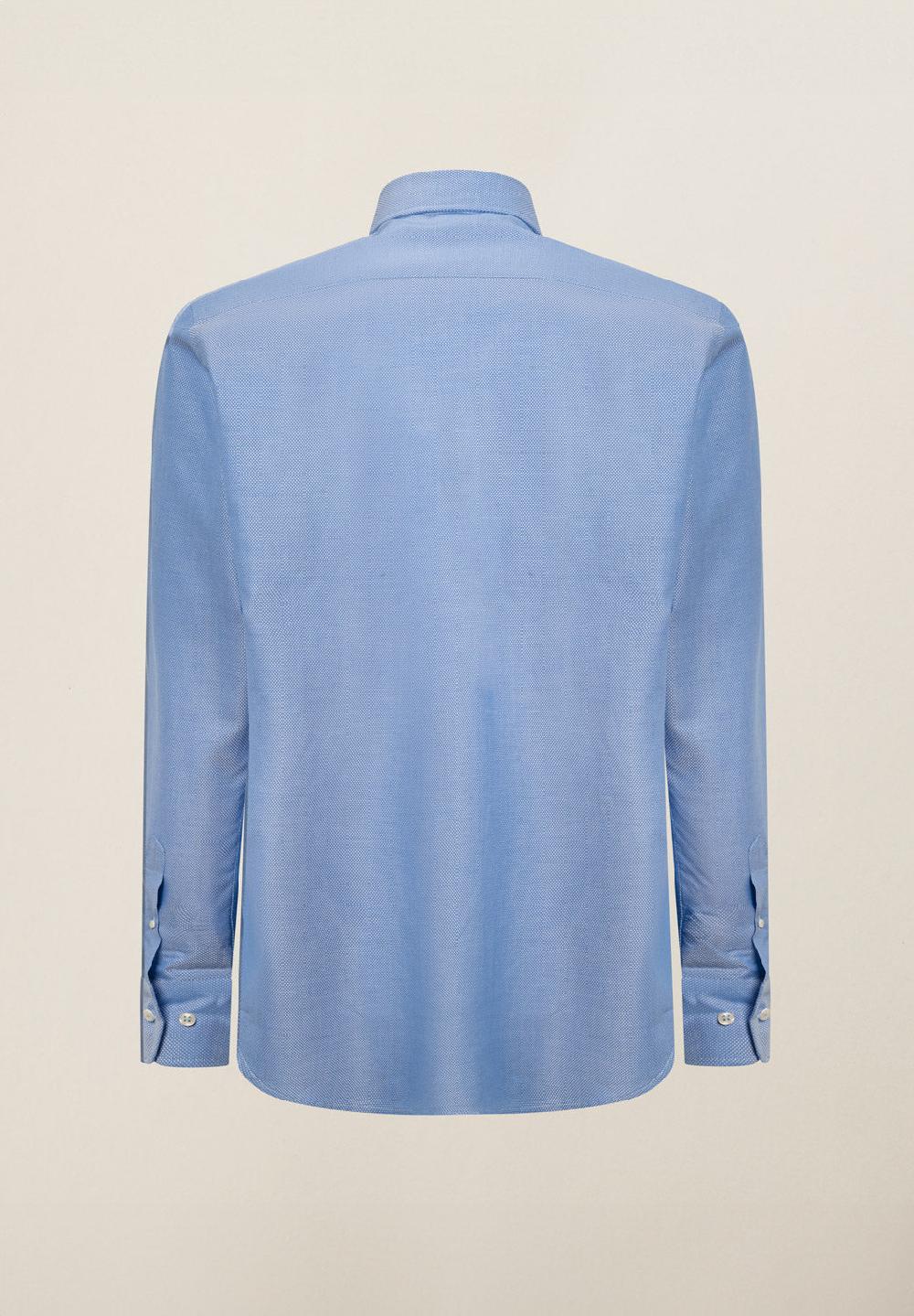 Angelico Camicia azzurro microdisegno cotone regular fit Vendite Flash