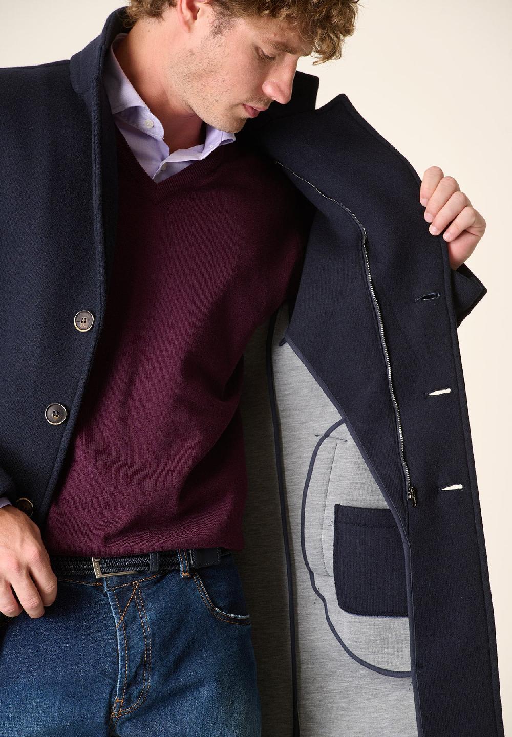 Angelico Cappotto blu sfoderato pettorina staccabile Negozio