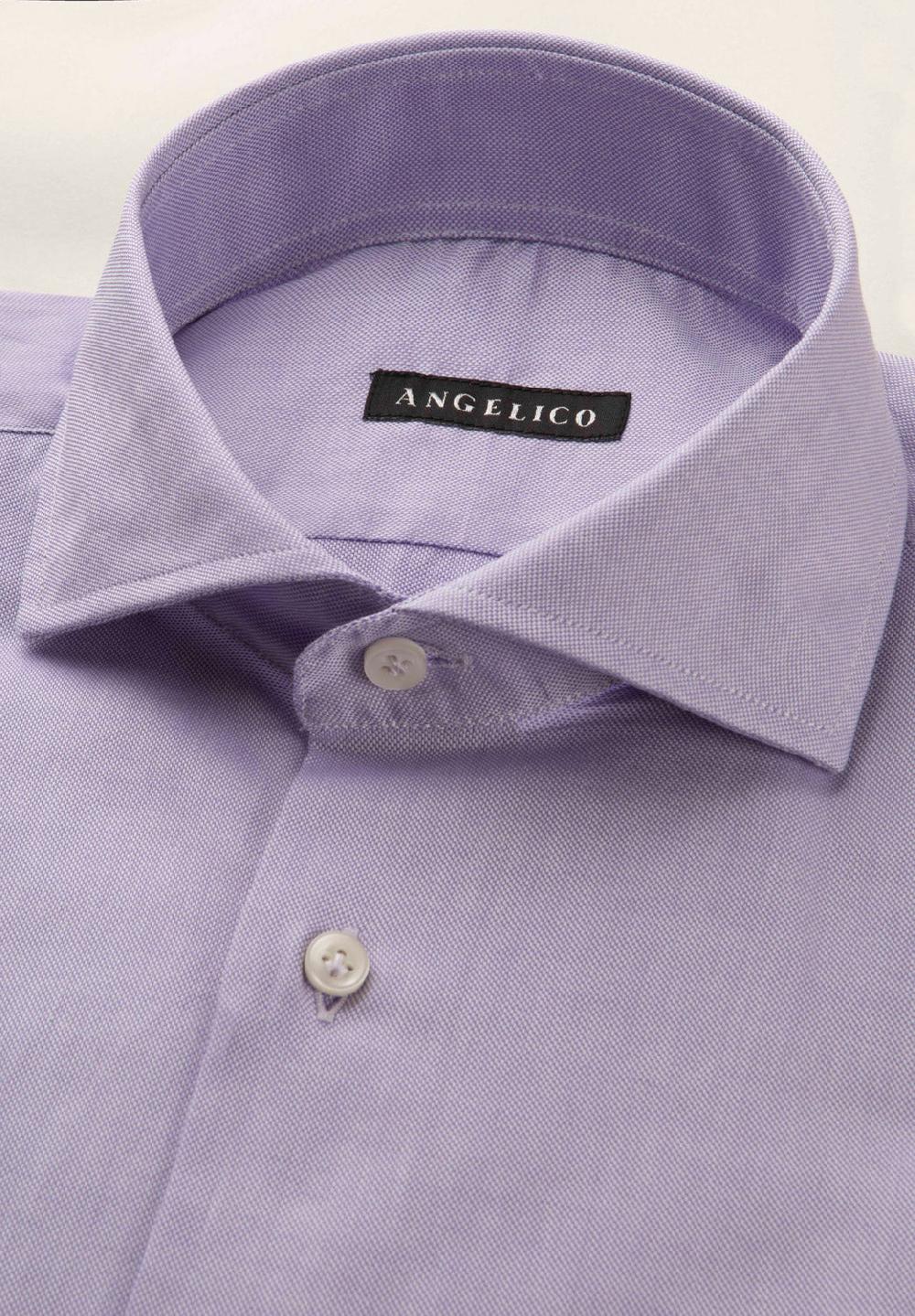 Angelico Camicia glicine oxford cotone slim fit In Saldo