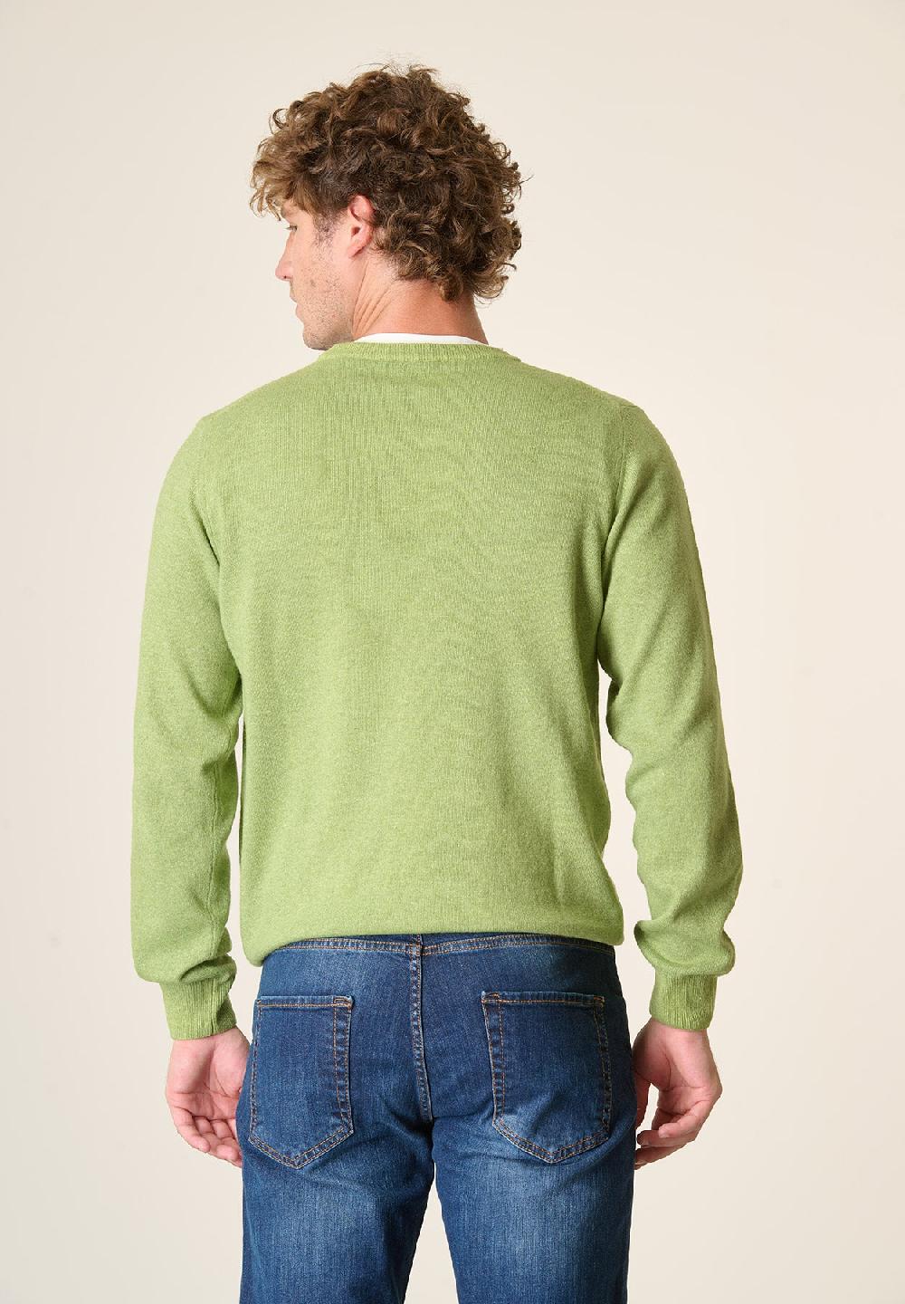Angelico Girocollo verde pistacchio chiaro misto cashmere Italia