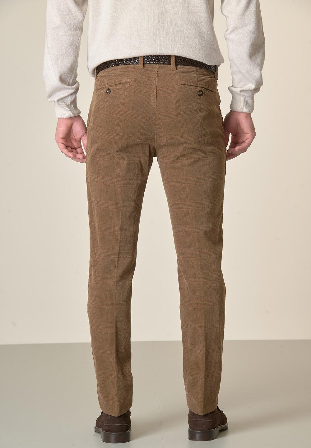 Angelico Pantalone bruciato fustagno Galles tinto capo slim fit Nuovo