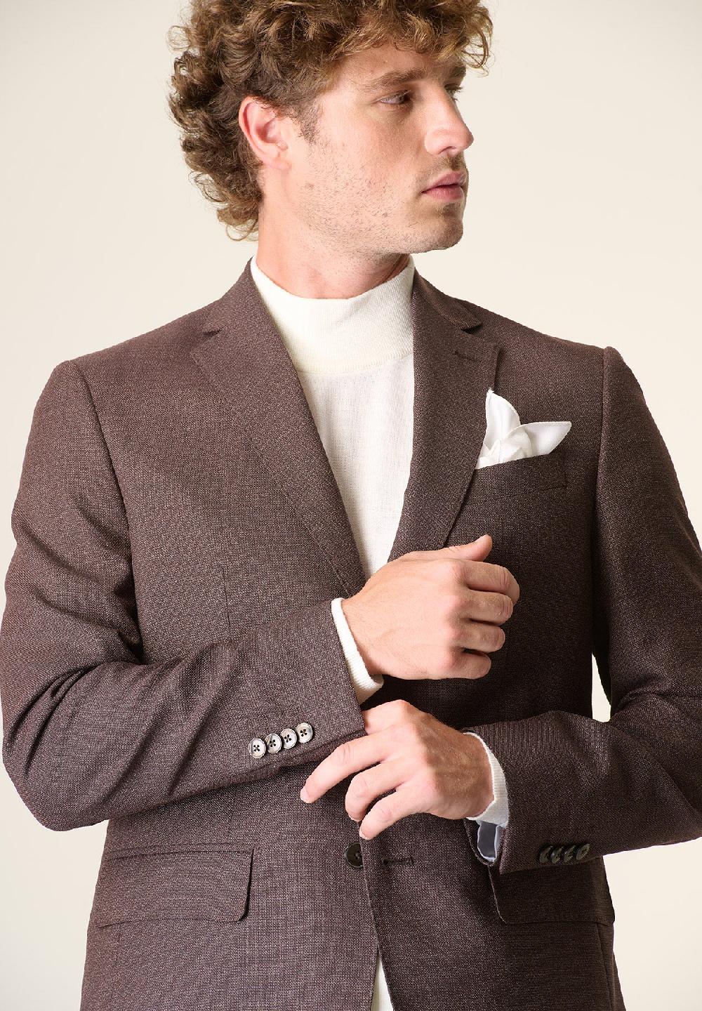 Angelico Abito bordeaux microdisegno lana 100s custom fit Soddisfazione Garantita