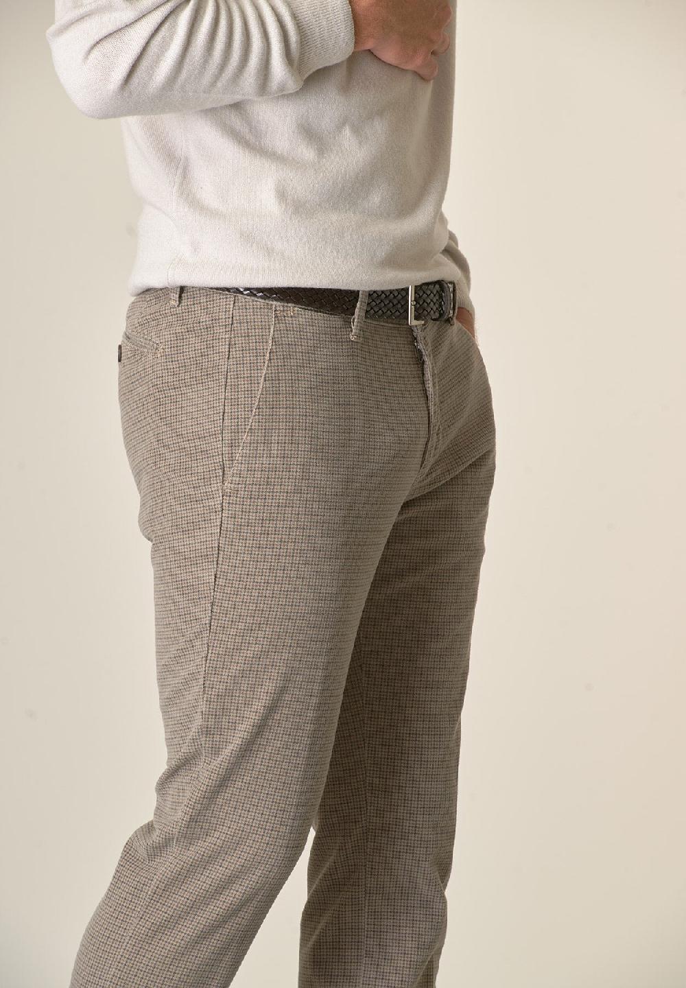 Angelico Pantalone fango fustagno Pied de Poule slim fit Consegna Veloce