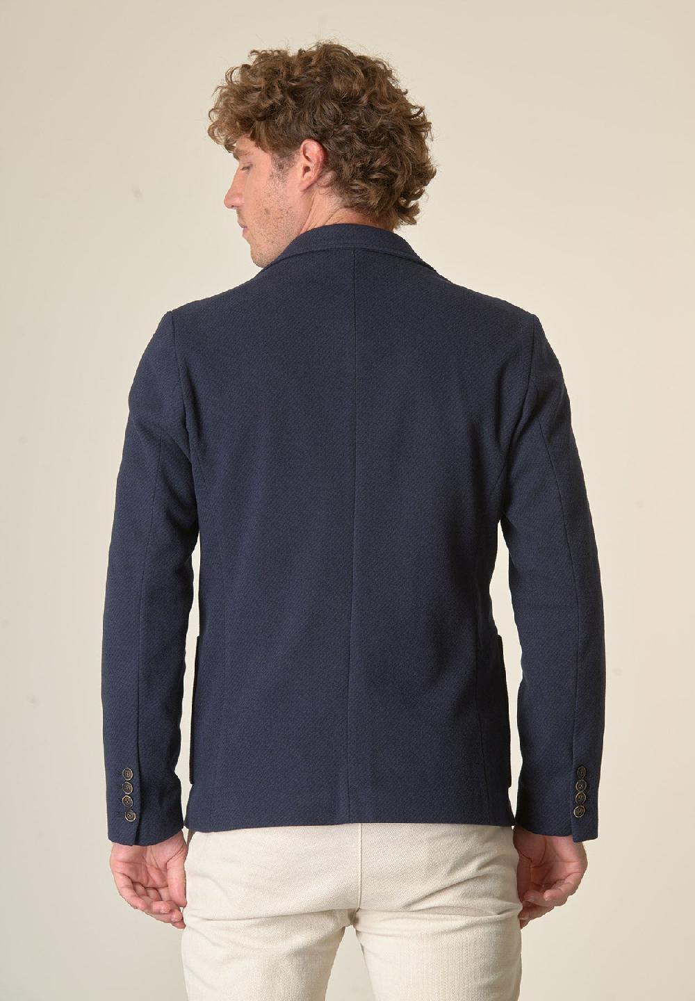 Angelico Giacca blu melange con pettorina custom fit Promozione Limitata