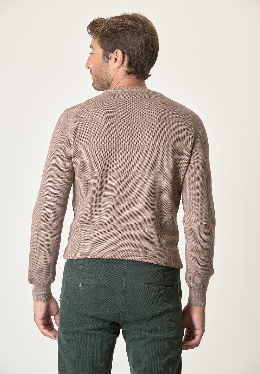 Angelico Girocollo beige nido d'ape lana merinos Offerta