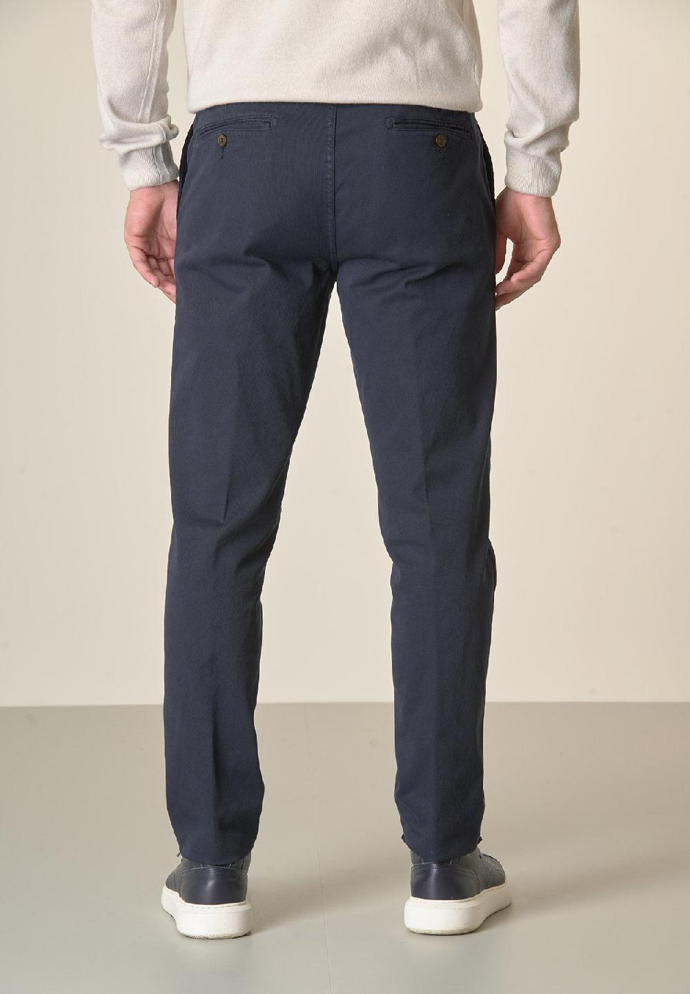 Angelico Pantalone blu tricotina cotone stretch regular fit Spedizione Gratuita