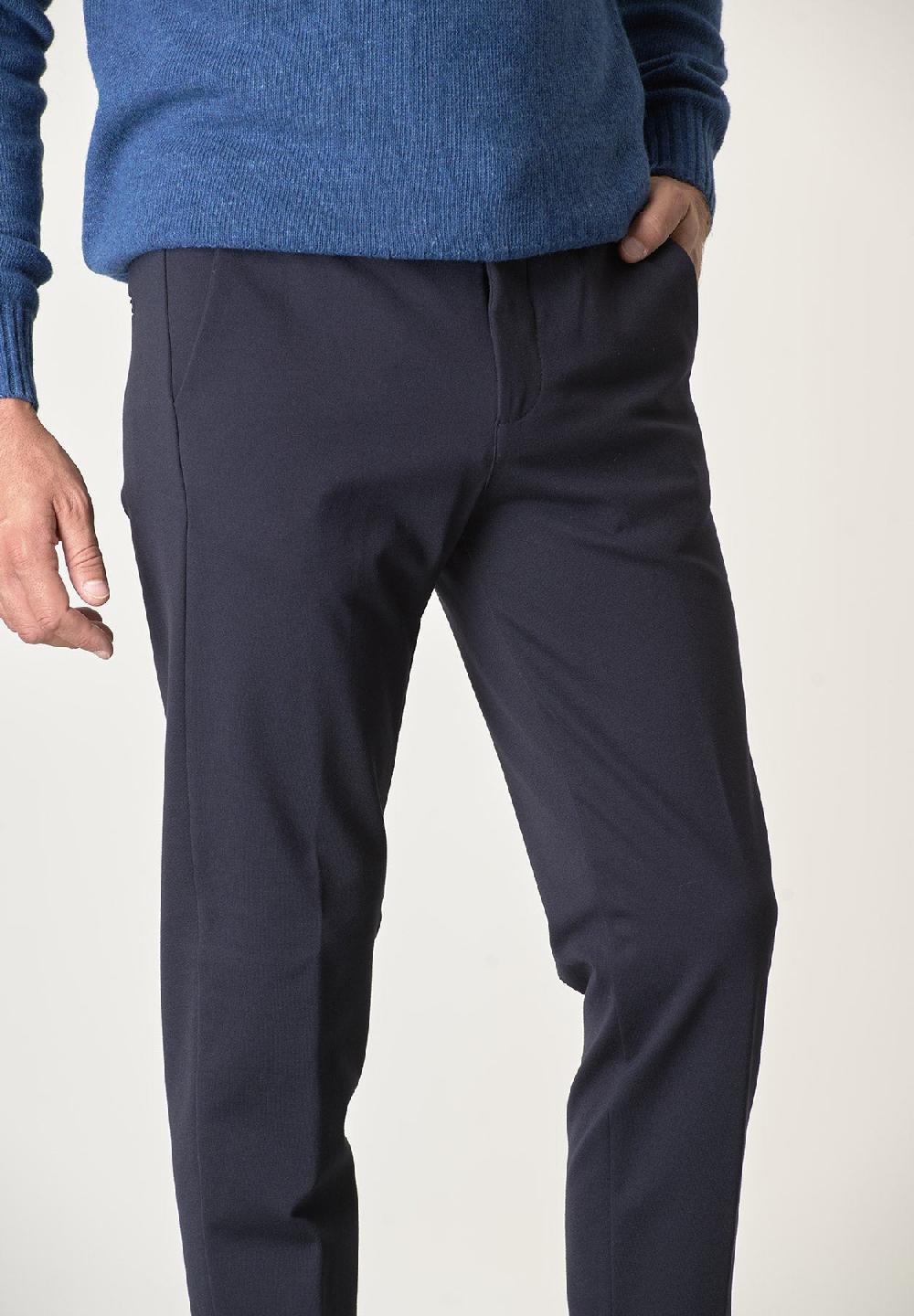 Angelico Pantalone blu punto milano con coulisse slim fit Saldi