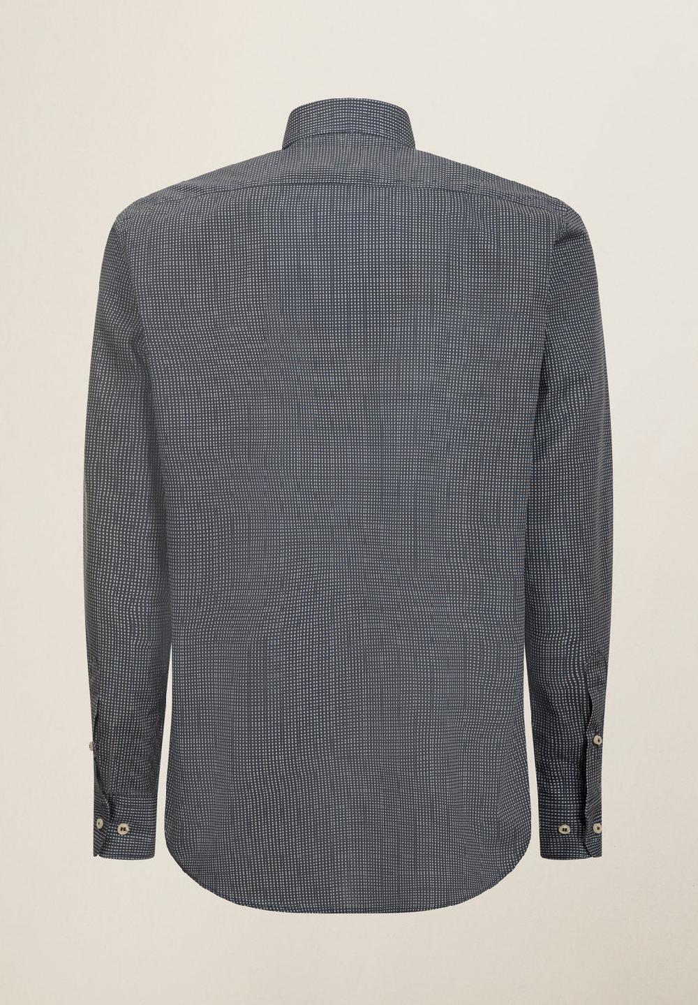 Angelico Camicia blu microdisegno cotone regular fit Spedizione Gratuita
