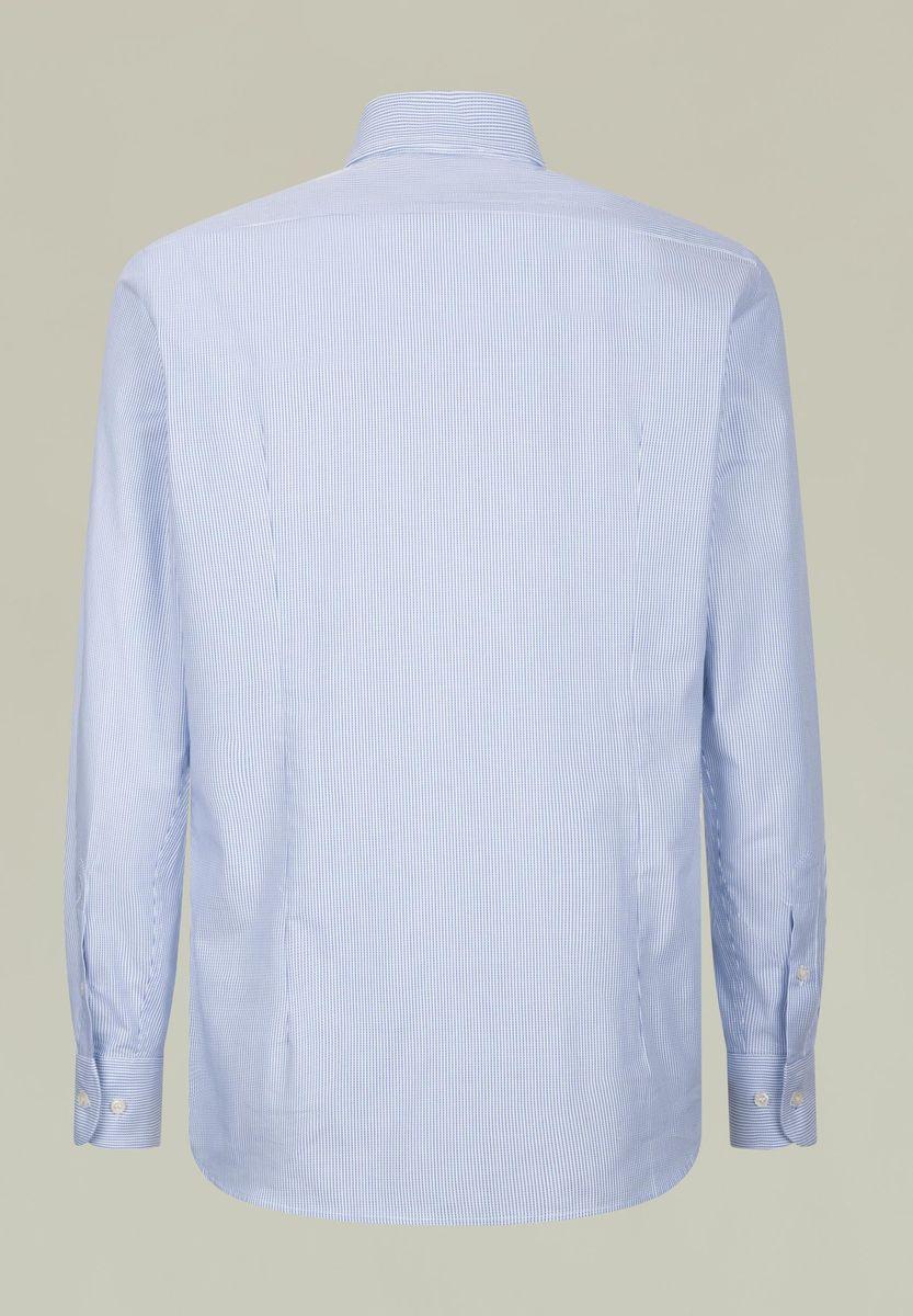 Angelico Camicia bianca-blu armatura rigata slim Soddisfazione Garantita