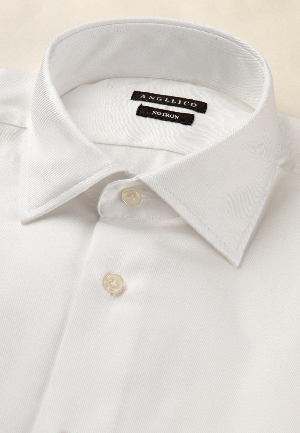 Angelico Camicia bianca no-stiro cotone custom fit Promozione Limitata