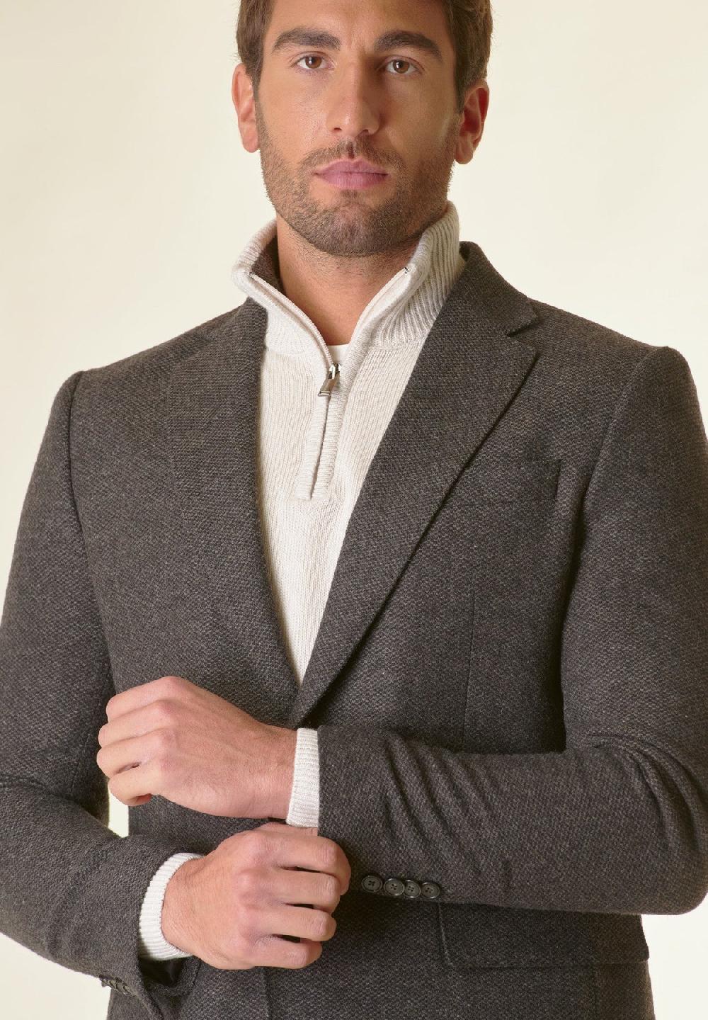 Angelico Giacca Moro tweed operata foderata custom Shopping Online