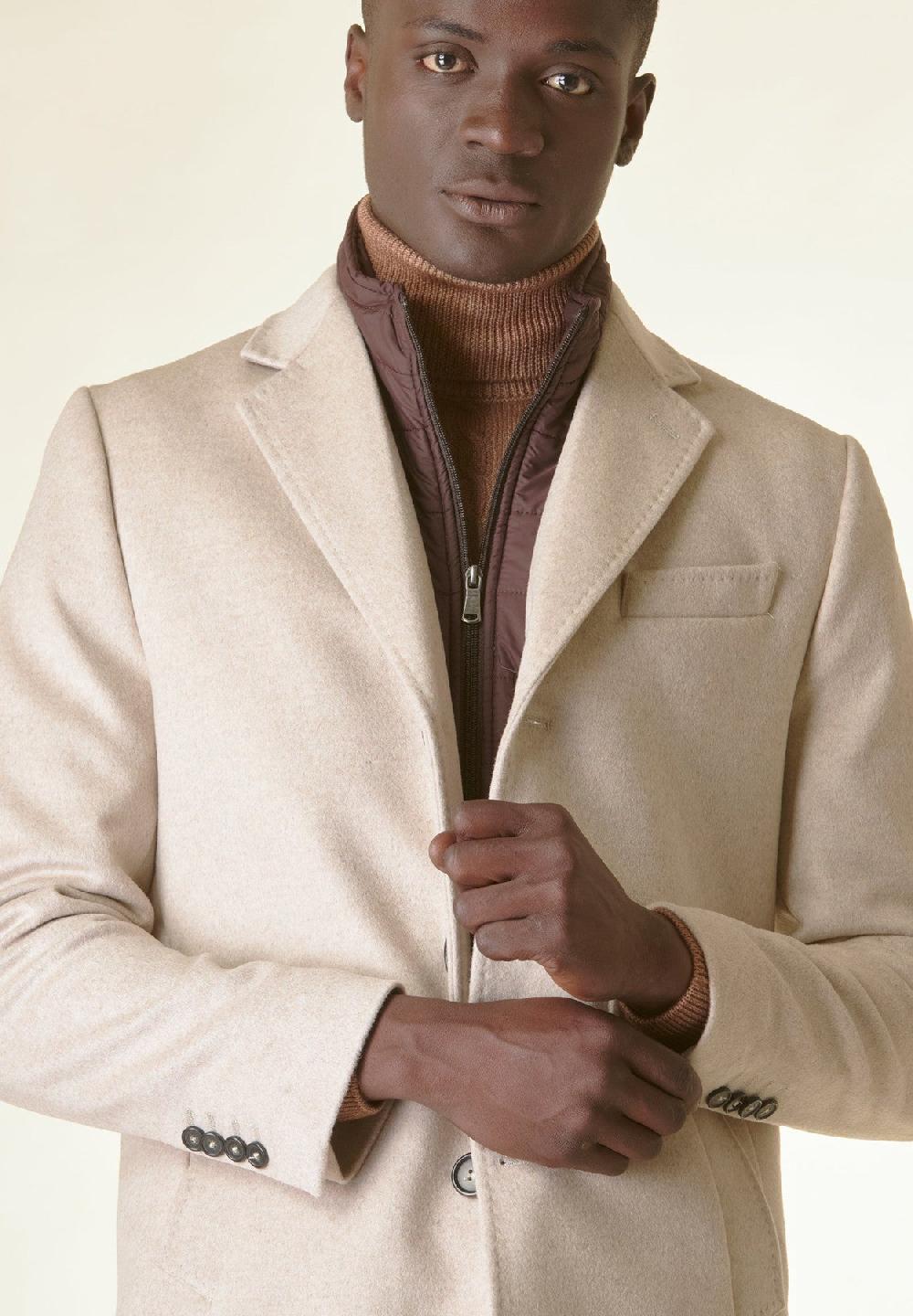 Angelico Cappotto naturale lana-cashmere pettorina staccabile Affare Del Giorno