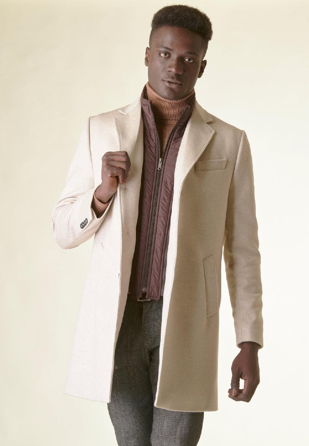 Angelico Cappotto naturale lana-cashmere pettorina staccabile Affare Del Giorno
