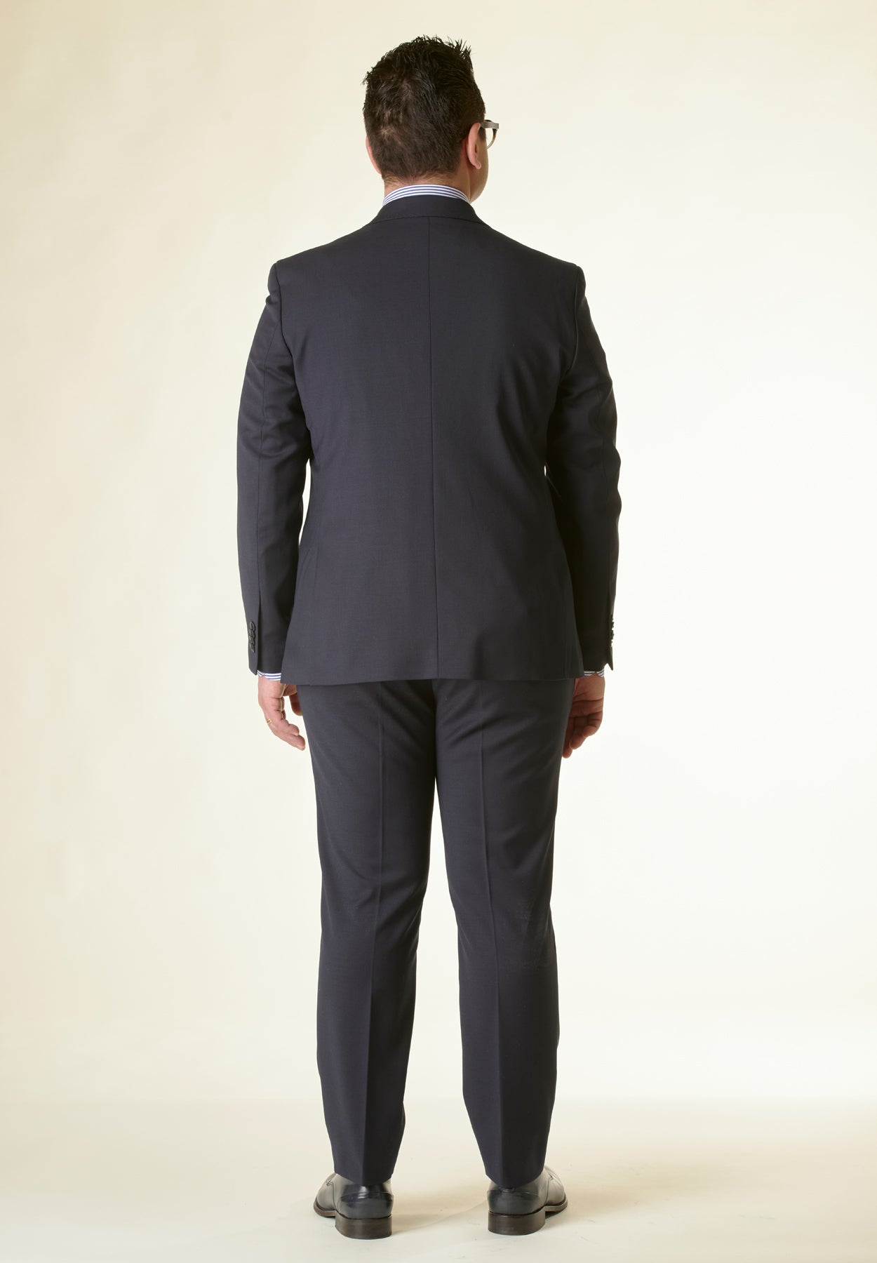 Angelico Abito blu scuro saglia di lana comfort fit corto Outlet
