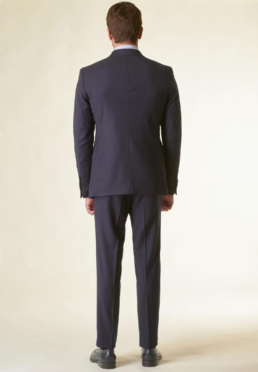 Angelico Abito blu lana stretch custom fit In Vendita