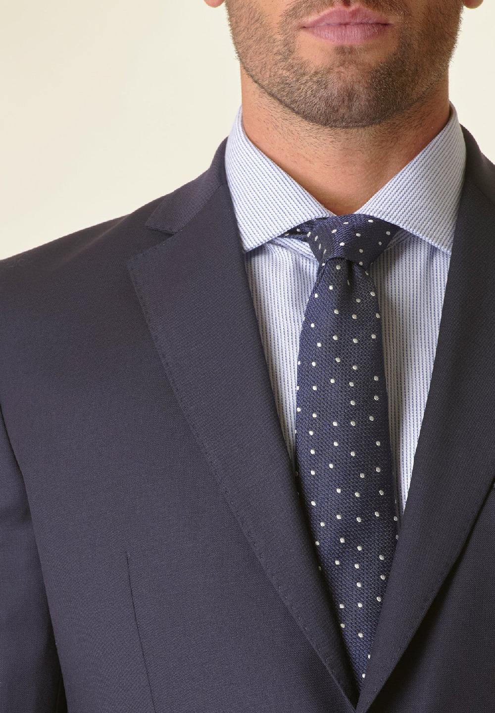 Angelico Abito blu lana stretch custom fit In Vendita