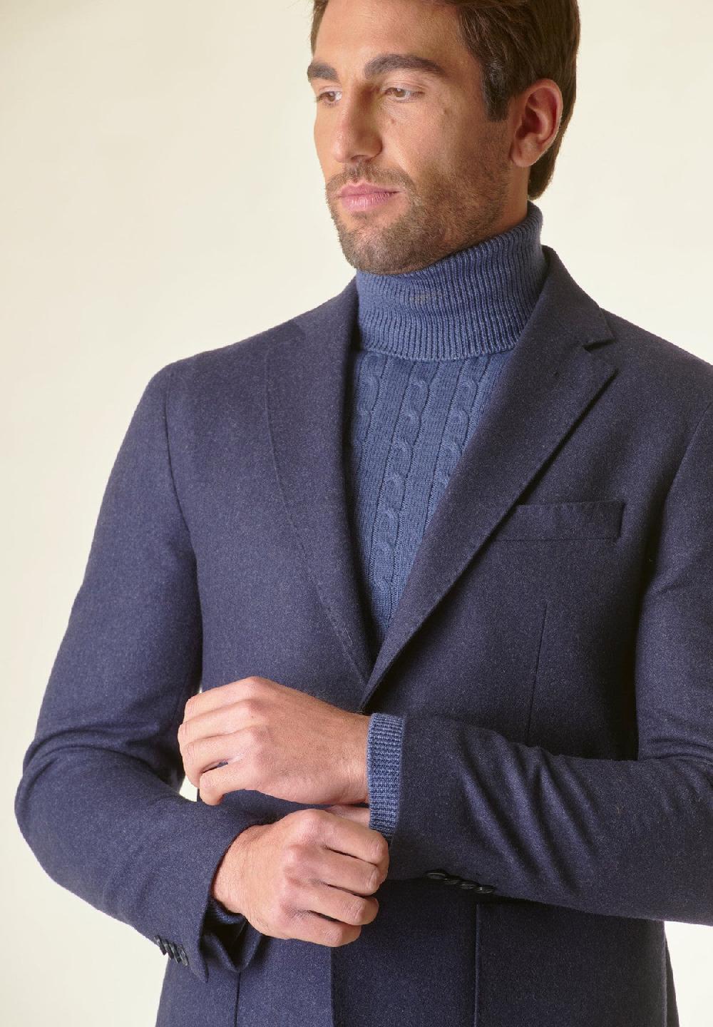 Angelico Giacca blu sfoderata lana-cashmere Custom Offerta esclusiva