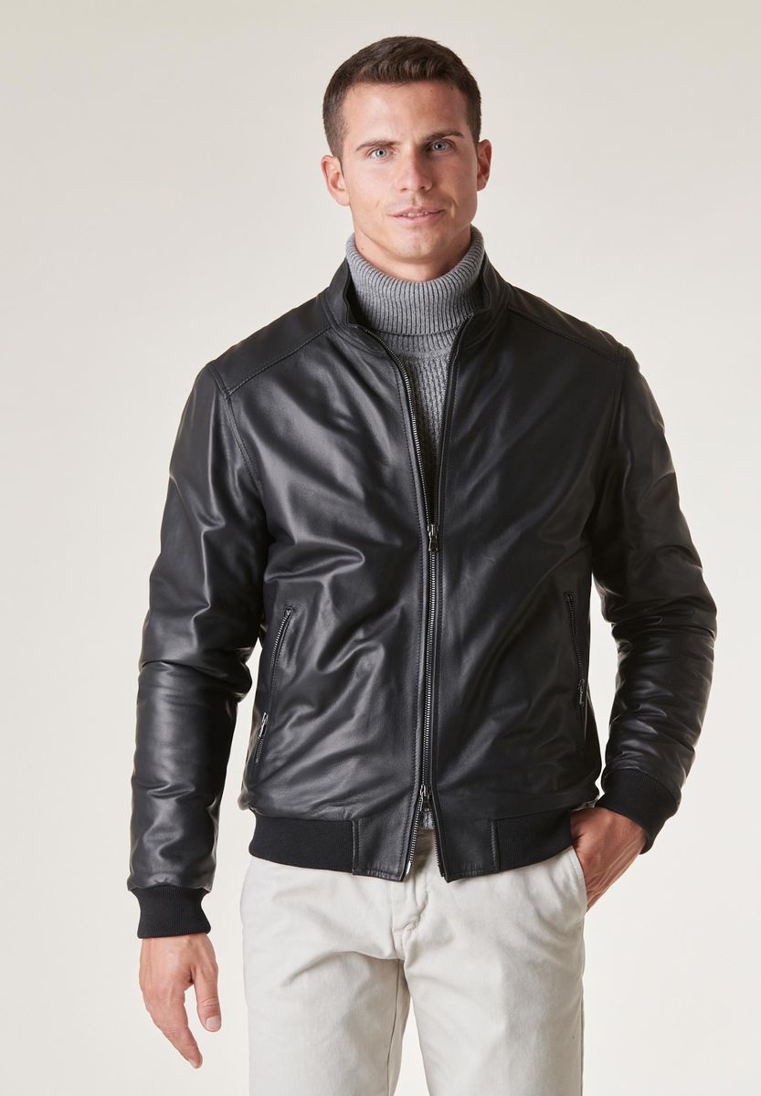 Angelico Bomber nero nappa Offerte