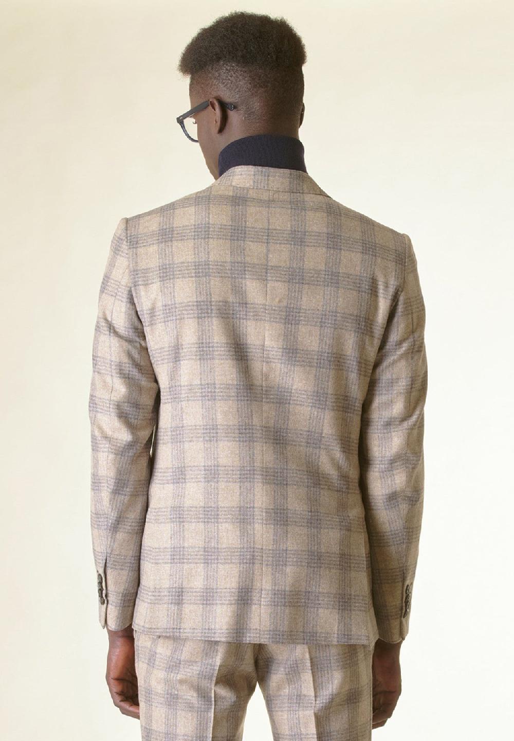 Angelico Giacca Galles naturale-grigio lana-cashmere Custom Offerta natalizia