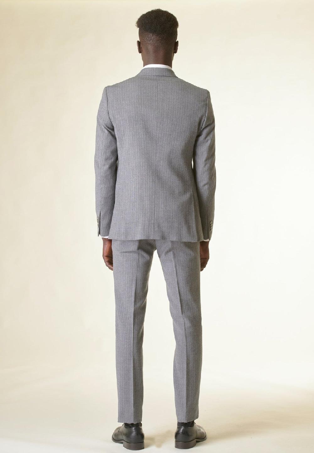 Angelico Abito grigio chiaro gessato lana stretch custom fit I Più Venduti