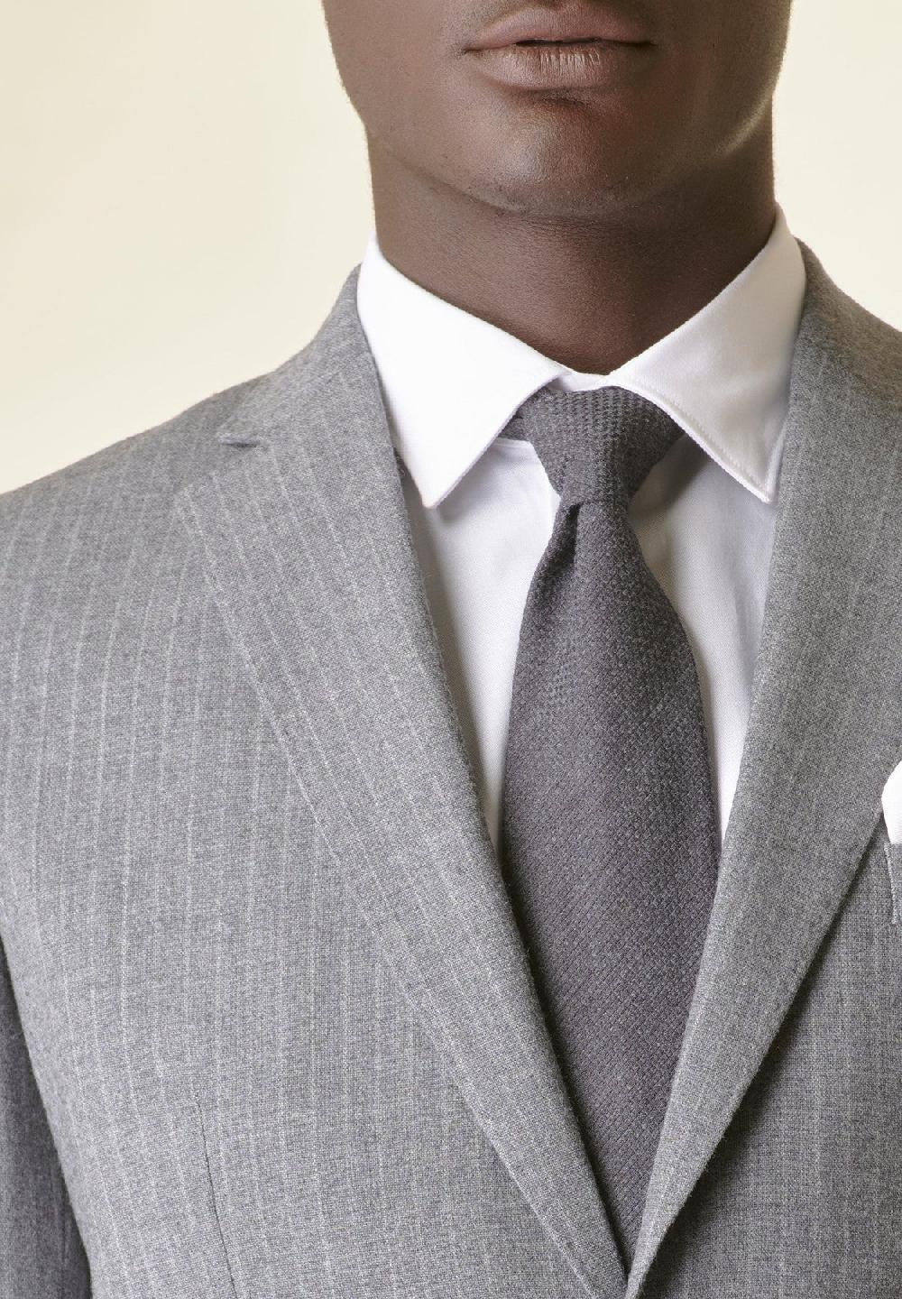 Angelico Abito grigio chiaro gessato lana stretch custom fit I Più Venduti