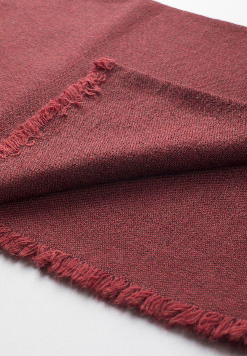 Angelico Sciarpa rosso scuro con frange nere Vendite Flash