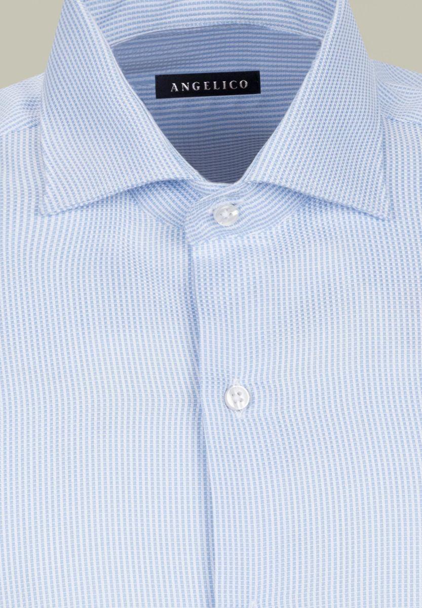 Angelico Camicia azzurra armatura quadretto francese regular fit Spedizione Gratuita