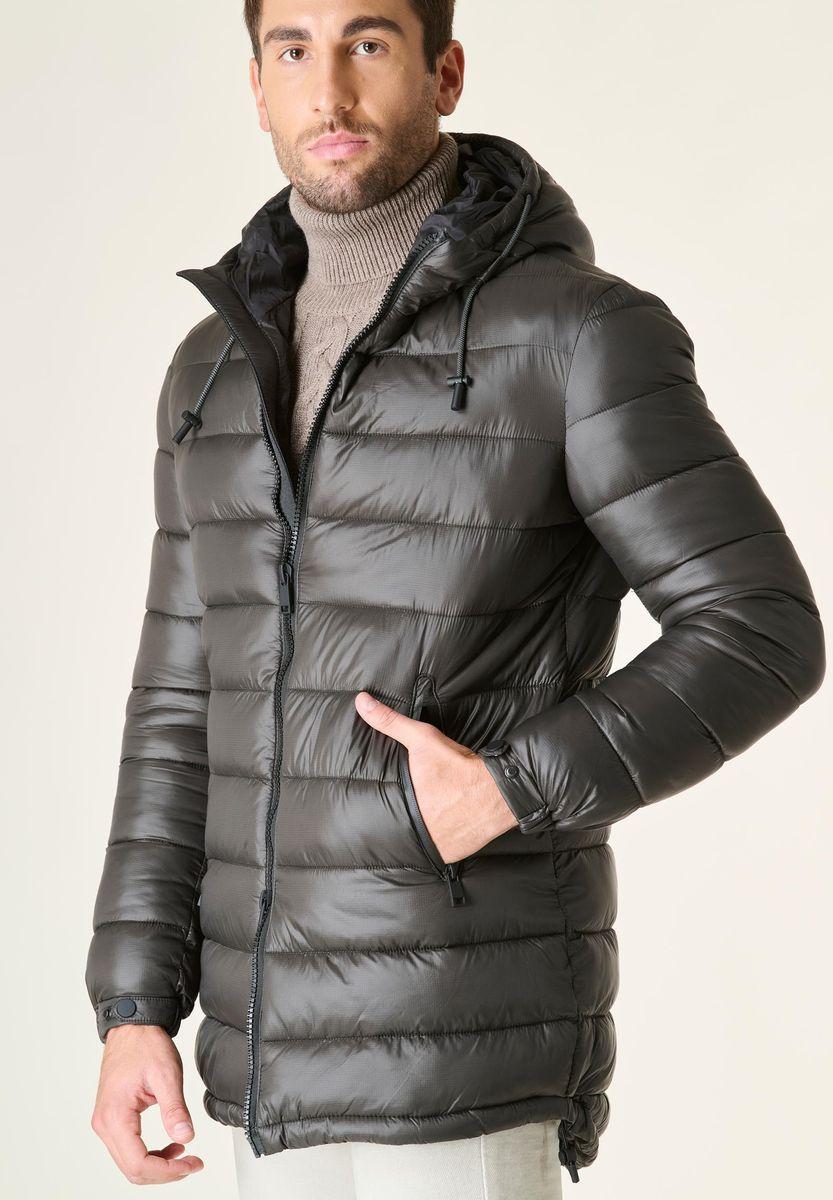Angelico Giaccone fango lungo trapuntato cappuccio anorak Negozi Online