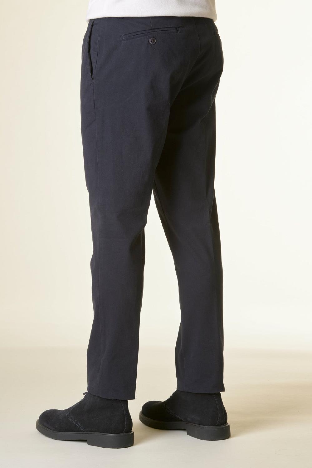 Angelico Pantalone blu twill stretch slim Fino Al -60%