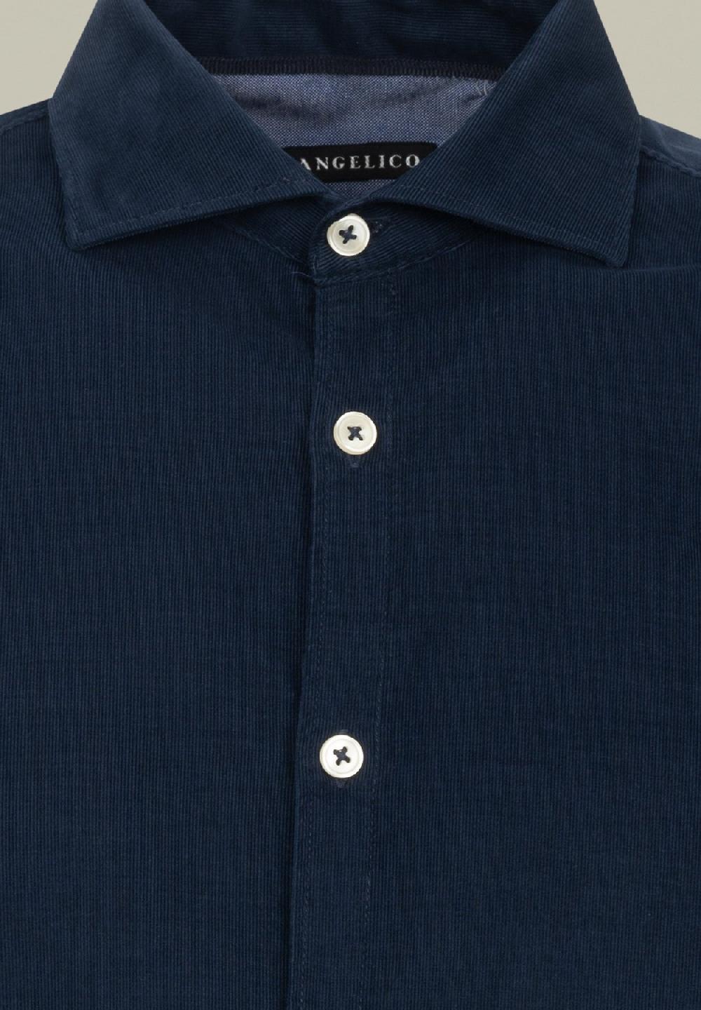 Angelico Camicia blu velluto Presa