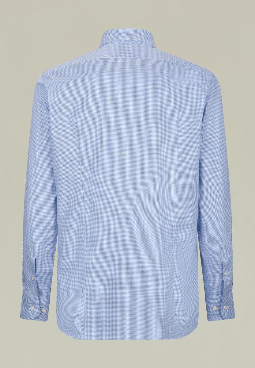 Angelico Camicia blu-bianco armatura quadretto slim Outlet