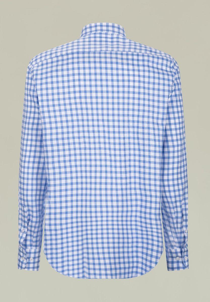 Angelico Camicia quadri azzurro-bianco BD regular fit In Vendita