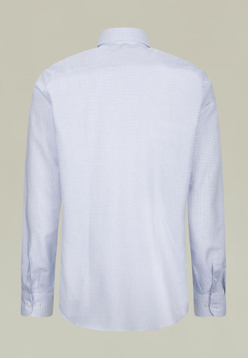 Angelico Camicia bianca quadrettino blu regular fit Offerte