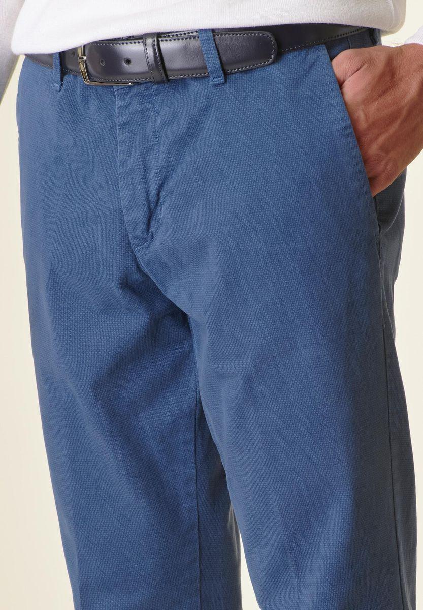 Angelico Pantalone blu chiaro cotone micro-stampa regular Saldi Di Fabbrica