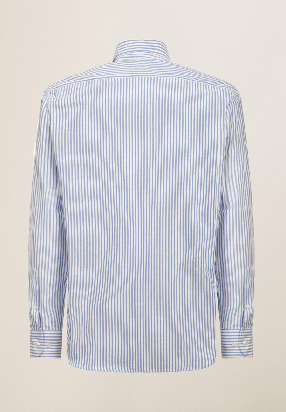 Angelico Camicia azzurro bianco rigata cotone regular fit Negozio