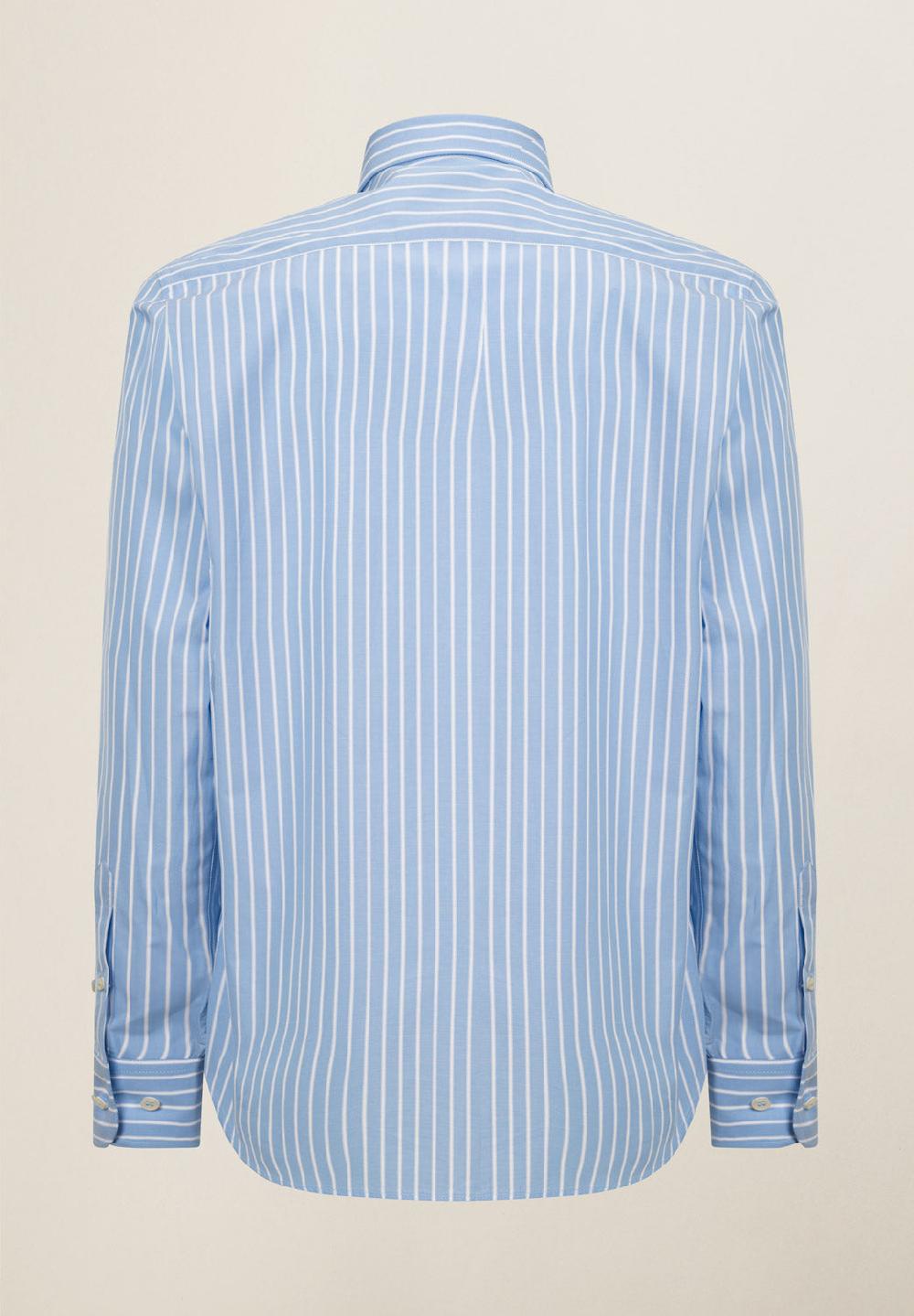 Angelico Camicia azzurro banco rigata cotone regular fit 2025