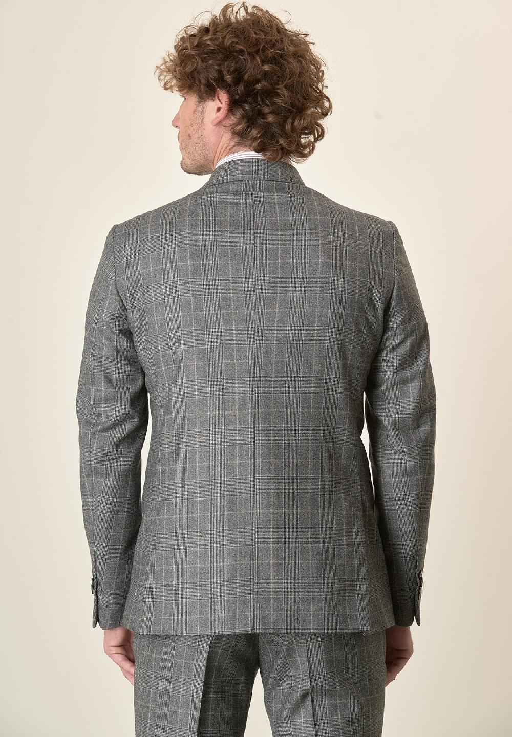 Angelico Abito grigio Principe di Galles lana vergine custom fit Italy