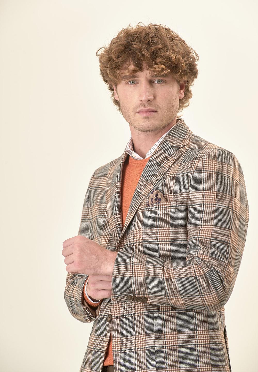 Angelico Giacca grigia Galles misto lana decostruita custom fit Vendita