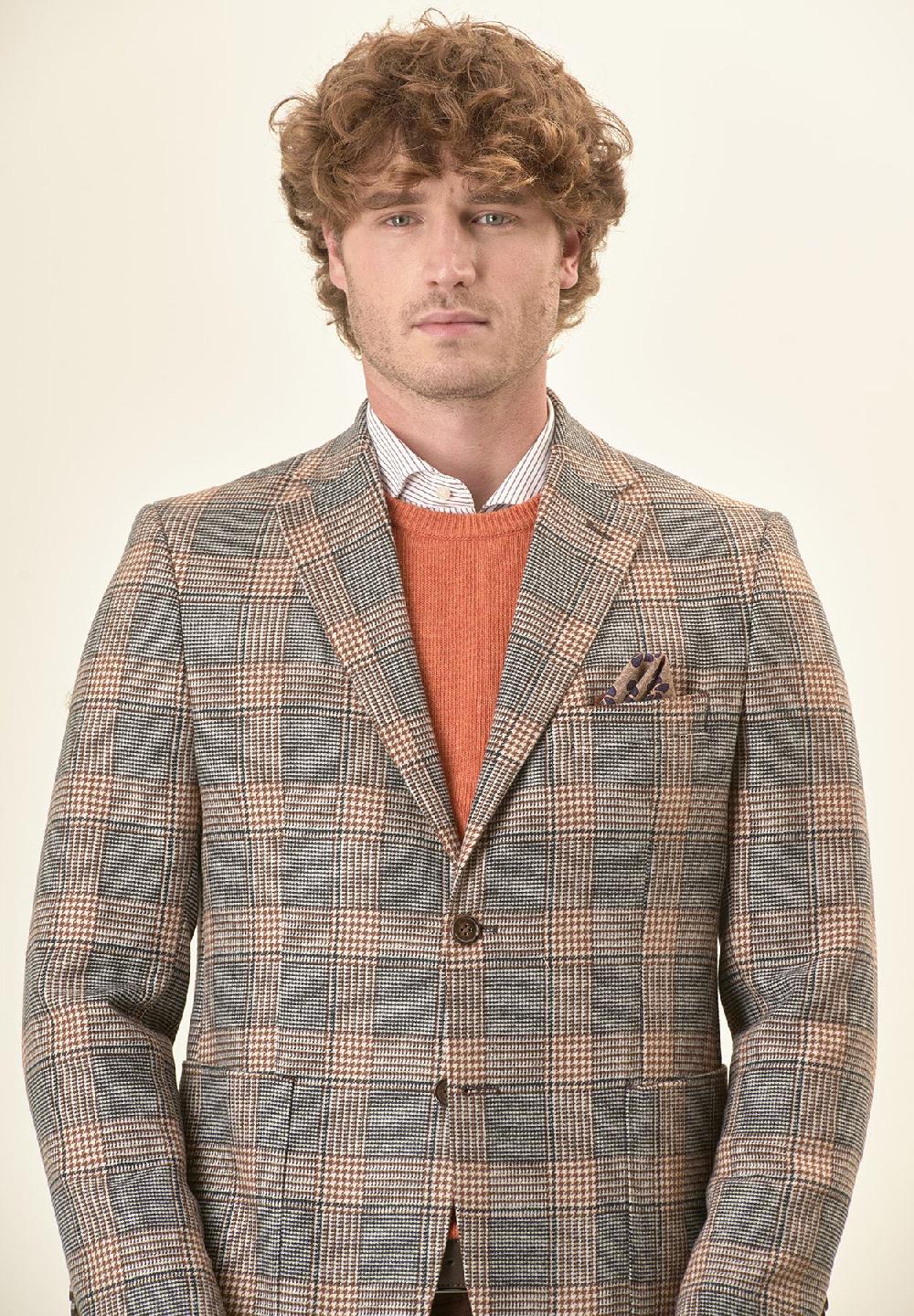 Angelico Giacca grigia Galles misto lana decostruita custom fit Vendita