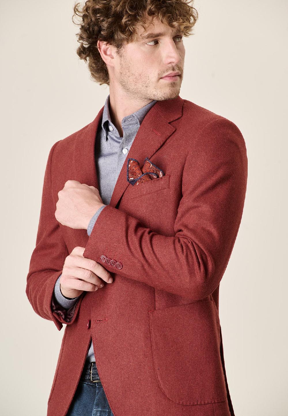 Angelico Giacca mattone misto lana decostruita custom fit Spedizione Gratuita