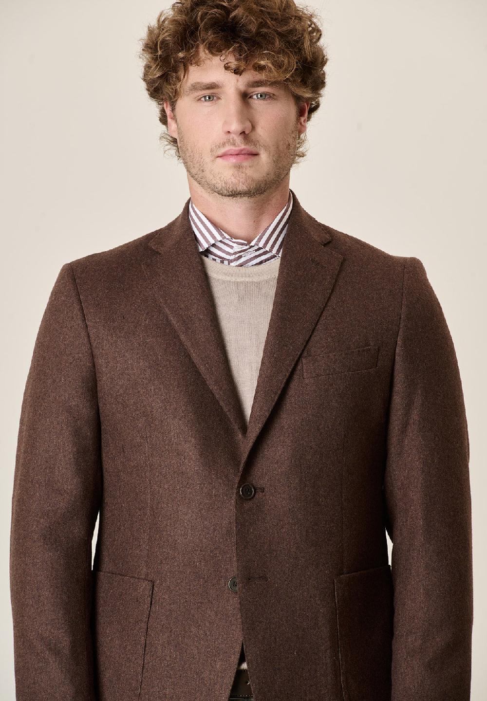 Angelico Giacca marrone misto lana decostruita custom fit Pezzi Unici