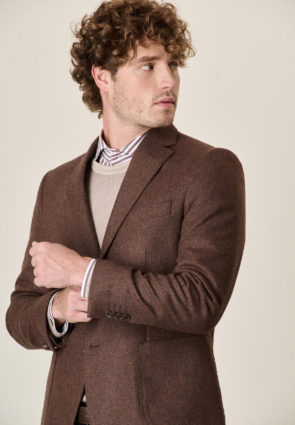 Angelico Giacca marrone misto lana decostruita custom fit Pezzi Unici