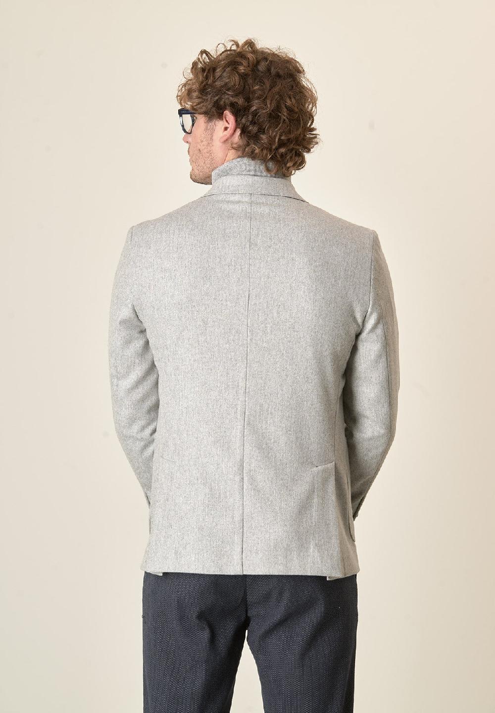 Angelico Giacca grigio chiaro misto lana decostruita custom fit Soddisfazione Garantita