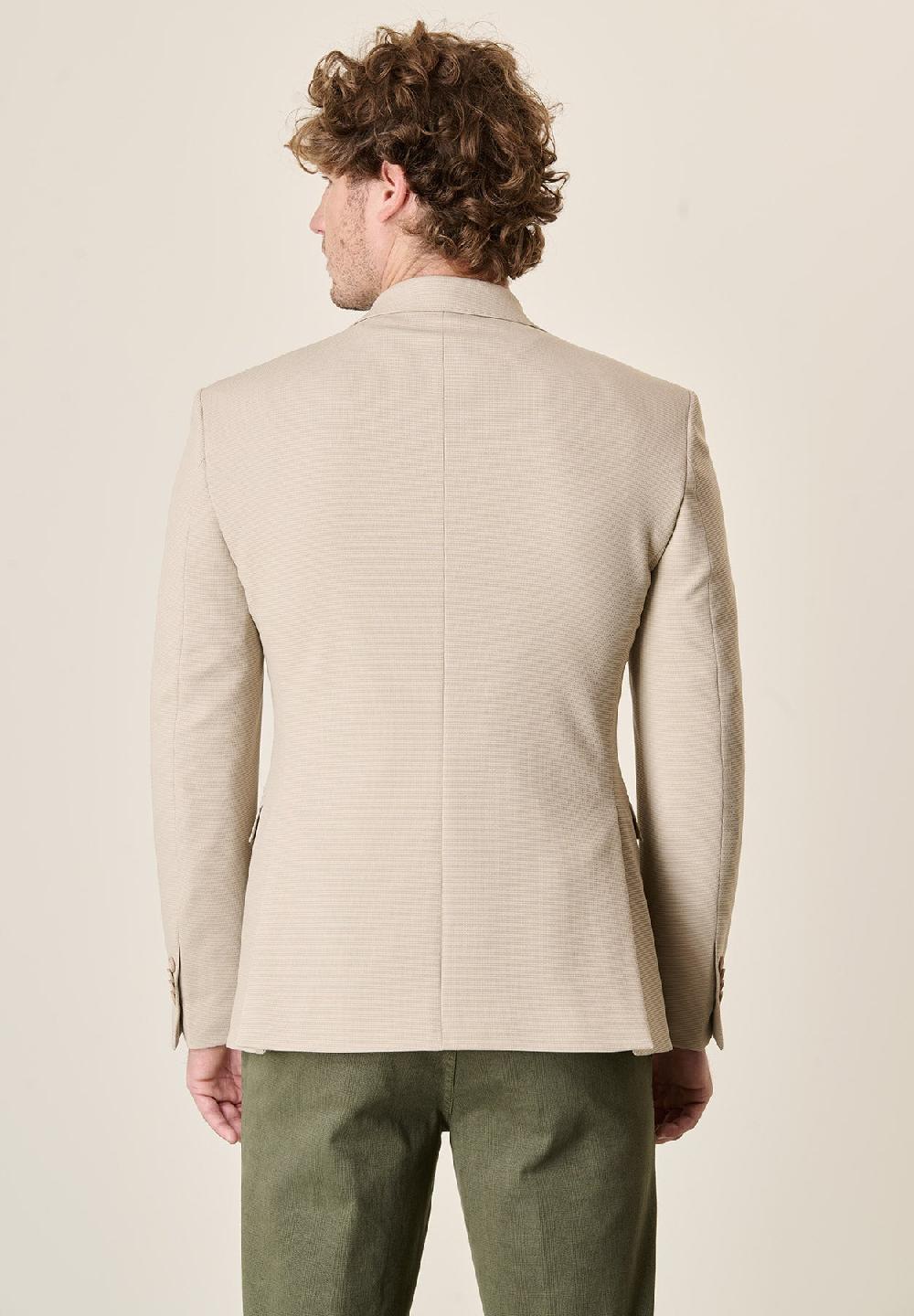 Angelico Giacca sabbia jersey armaturato custom fit Qualità Garantita