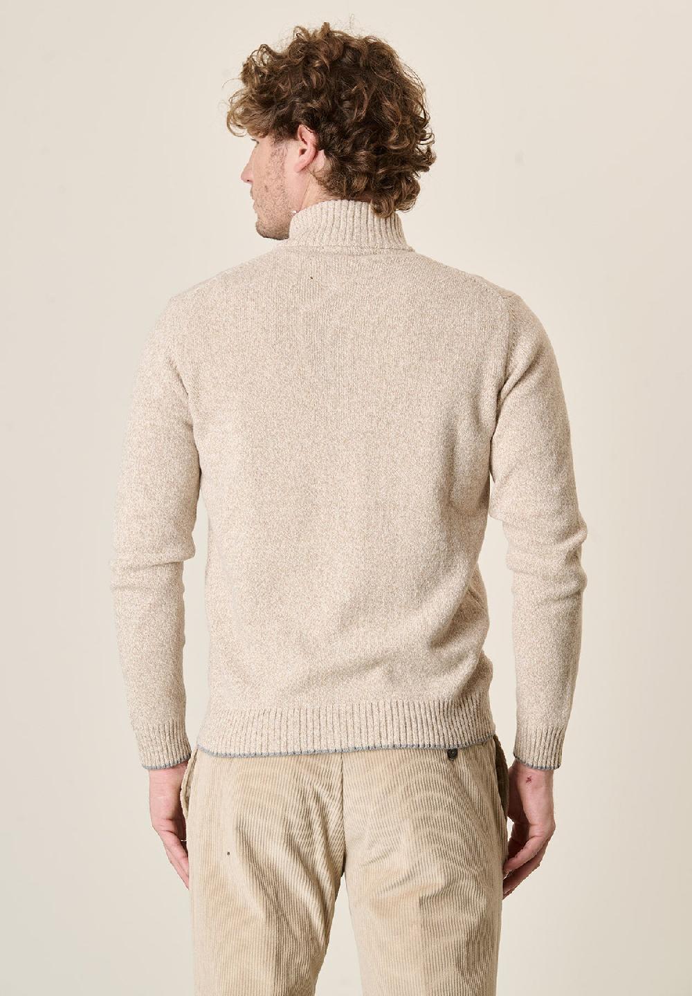 Angelico Giacca beige zip misto lana moulinè Acquista Ora