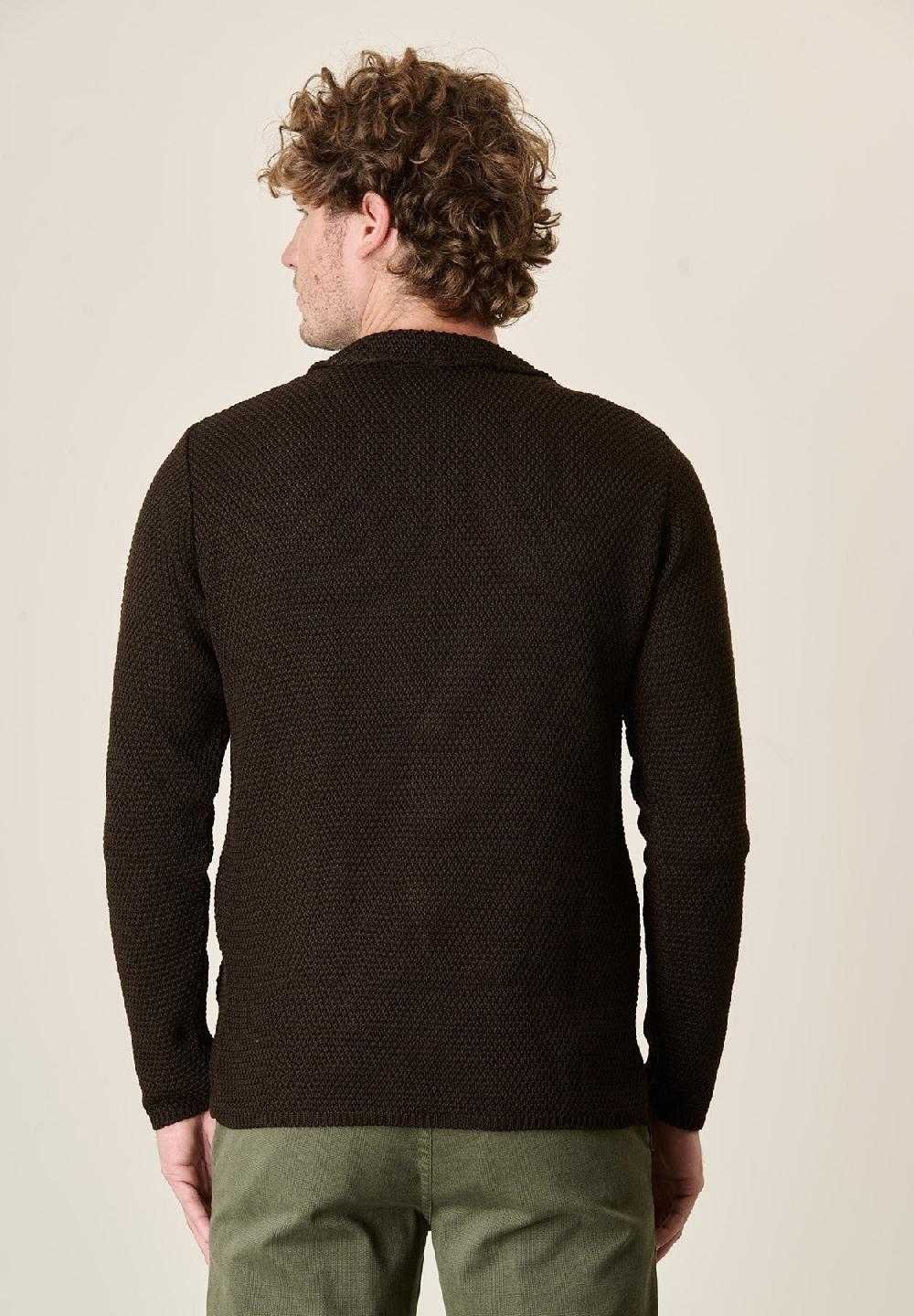 Angelico Giacca maglia moro misto lana grana di riso Consegna Veloce