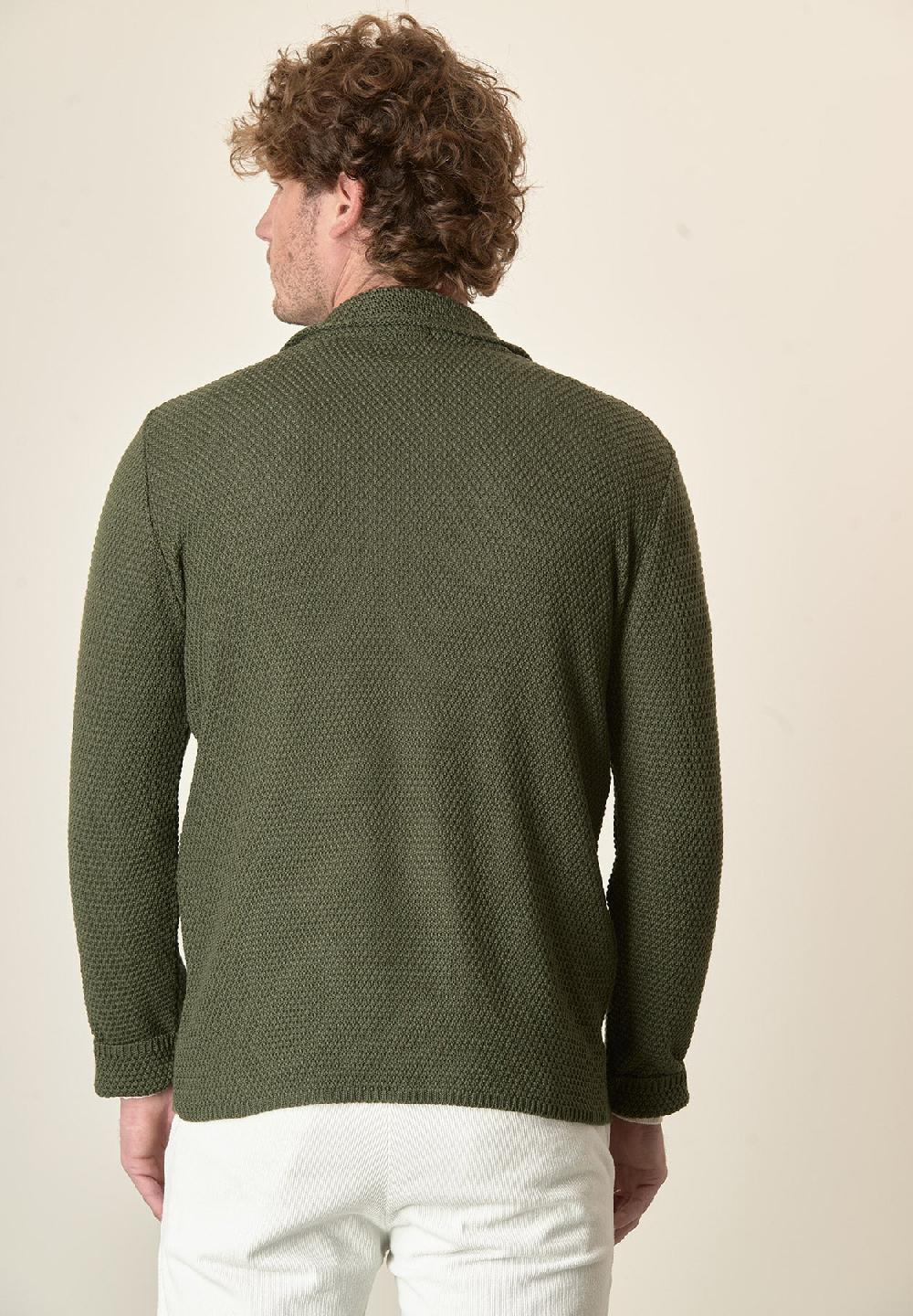 Angelico Giacca maglia verde misto lana grana di riso Promozione Limitata