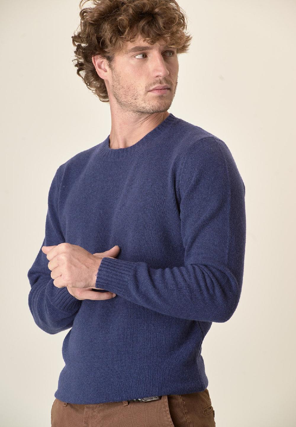 Angelico Girocollo bluette puro cashmere Affare Del Giorno