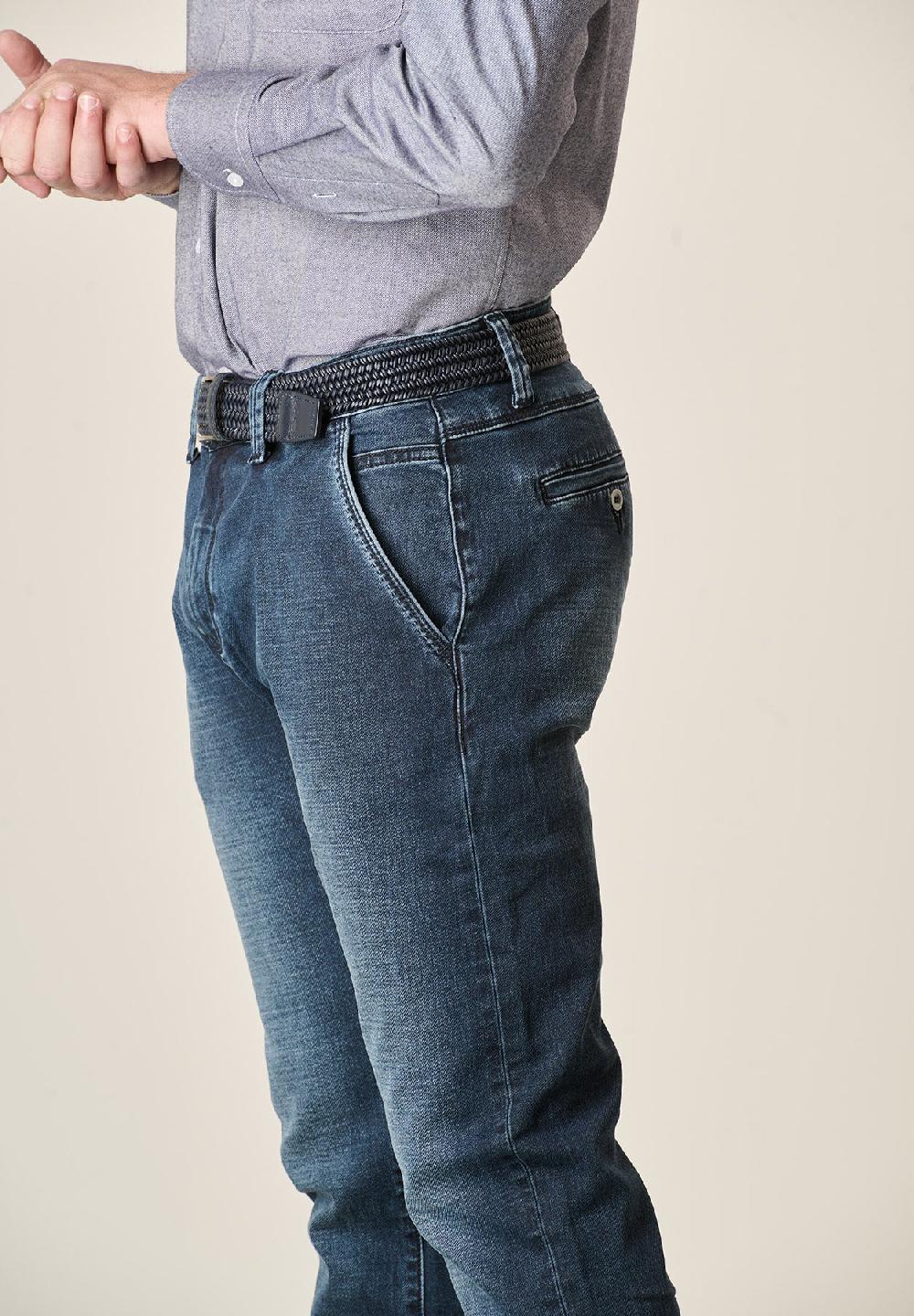 Angelico Jeans scuro cotone stretch tasche america slim fit Economico