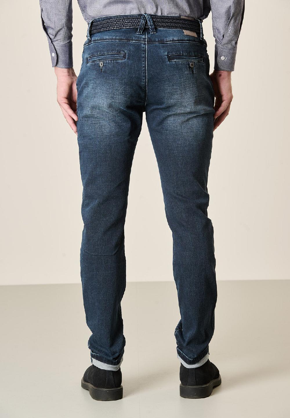 Angelico Jeans scuro cotone stretch tasche america slim fit Economico